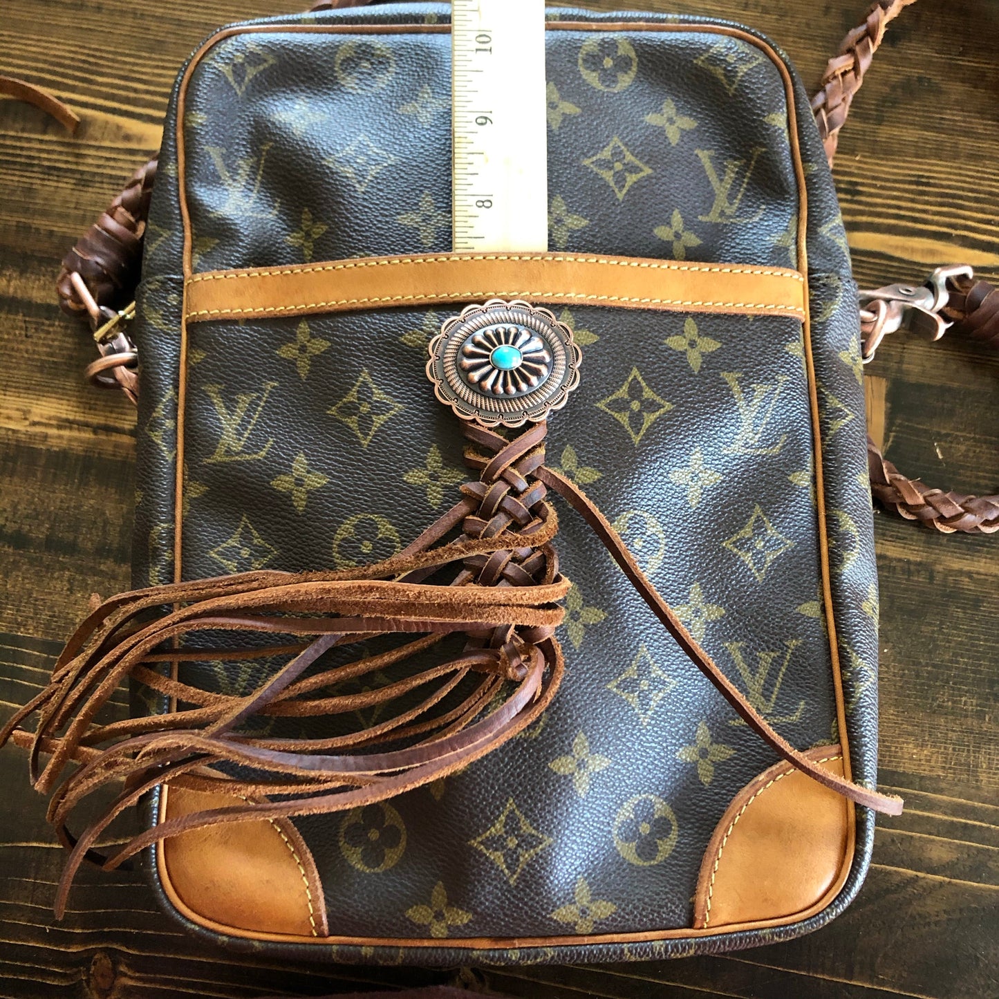 The Macaw - Monogram Crossbody Bag with Antique Copper