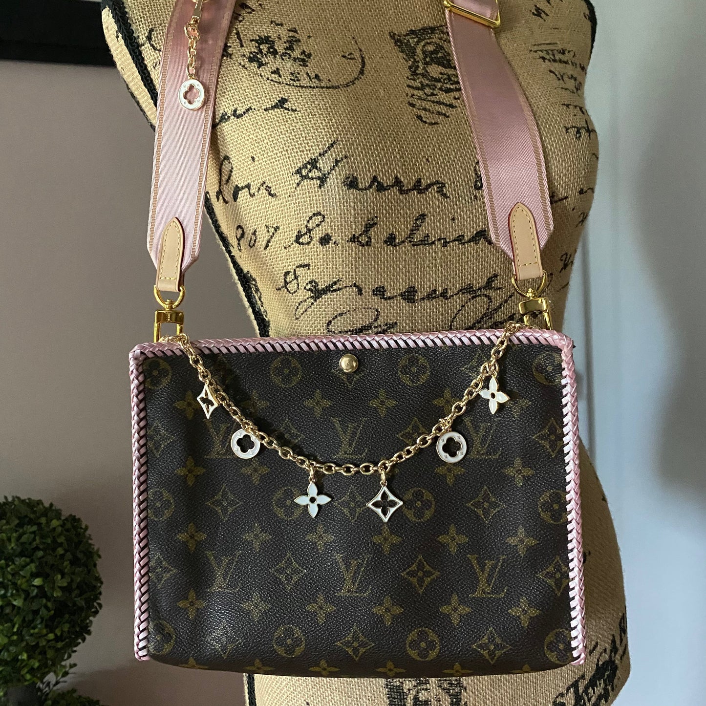 The Swan Crossbody Bag -Orvis bags Monogram in Blush Pink