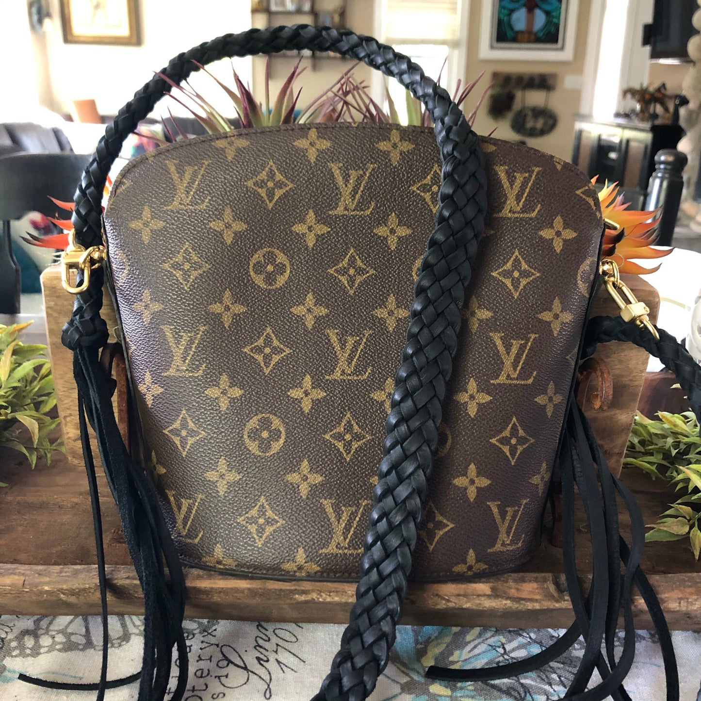 The Finch -Orvis bags Monogram Black Crossbody with Two Straps!
