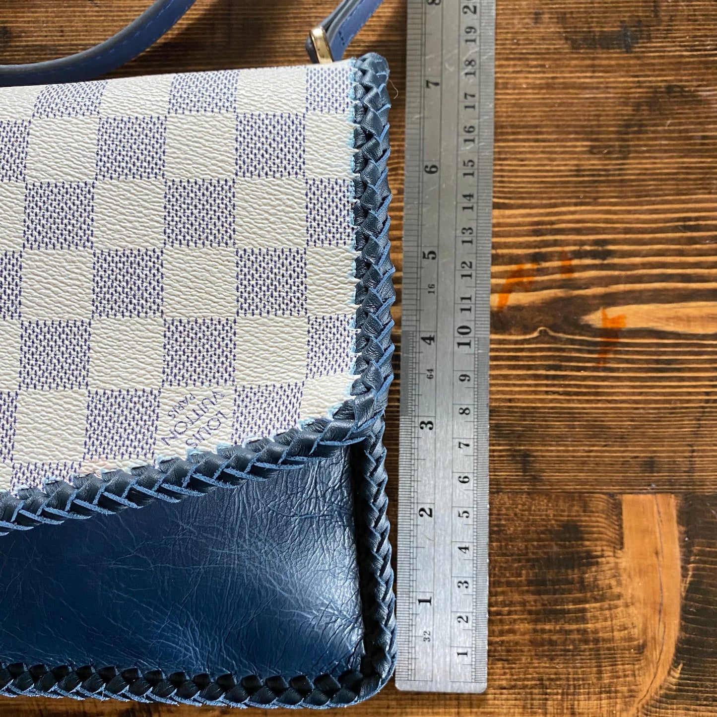 The Robin - Damier and BlueOrvis bags Crossbody Bag with Shorty Chain