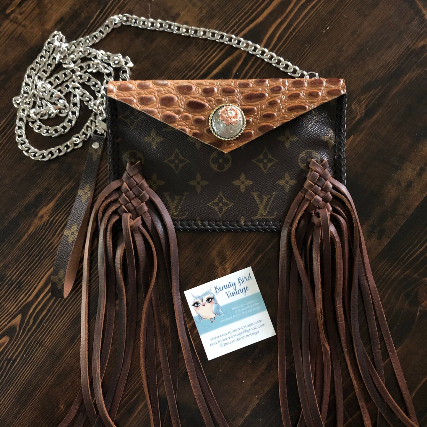 The Fringed Wren - CognacOrvis bags Wristlet/Crossbody/Clutch Bag