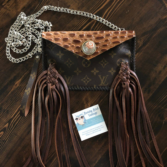 The Fringed Wren - CognacOrvis bags Wristlet/Crossbody/Clutch Bag