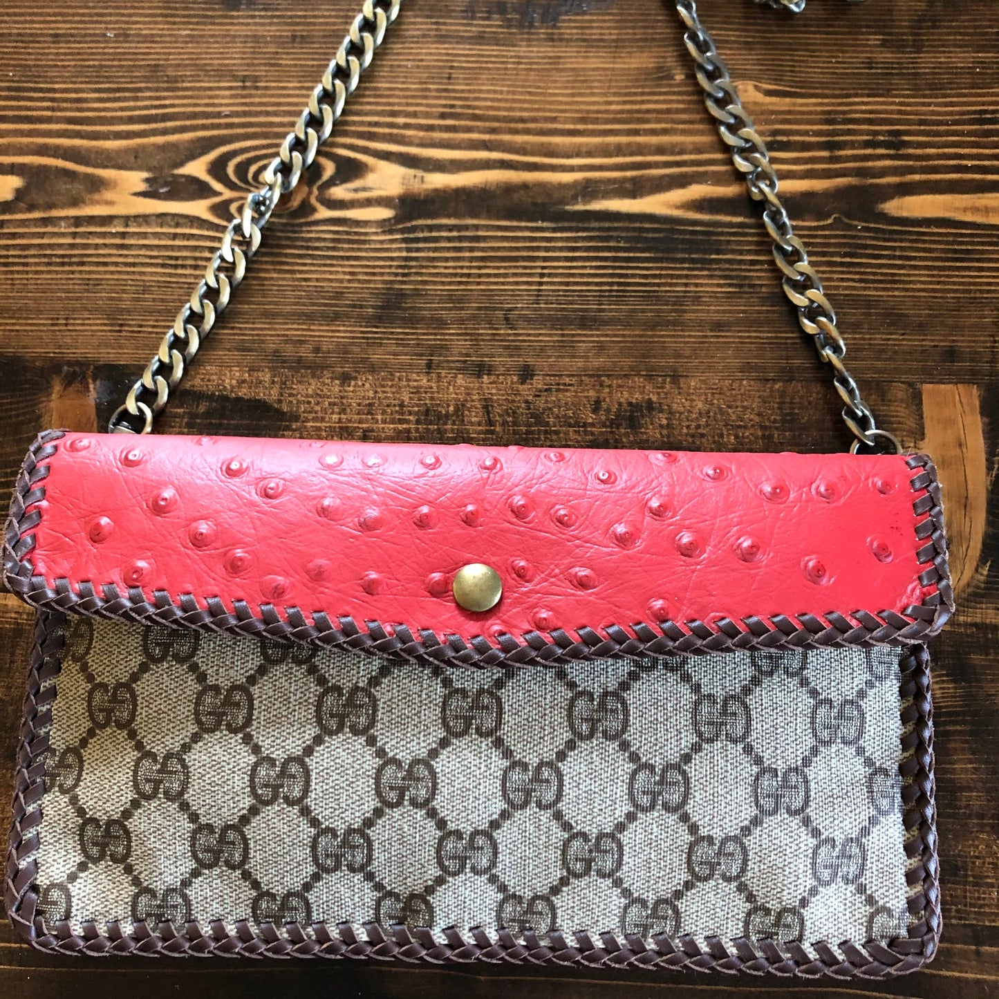 The Crane - Red and Tan GGOrvis bags Crossbody/Clutch Bag