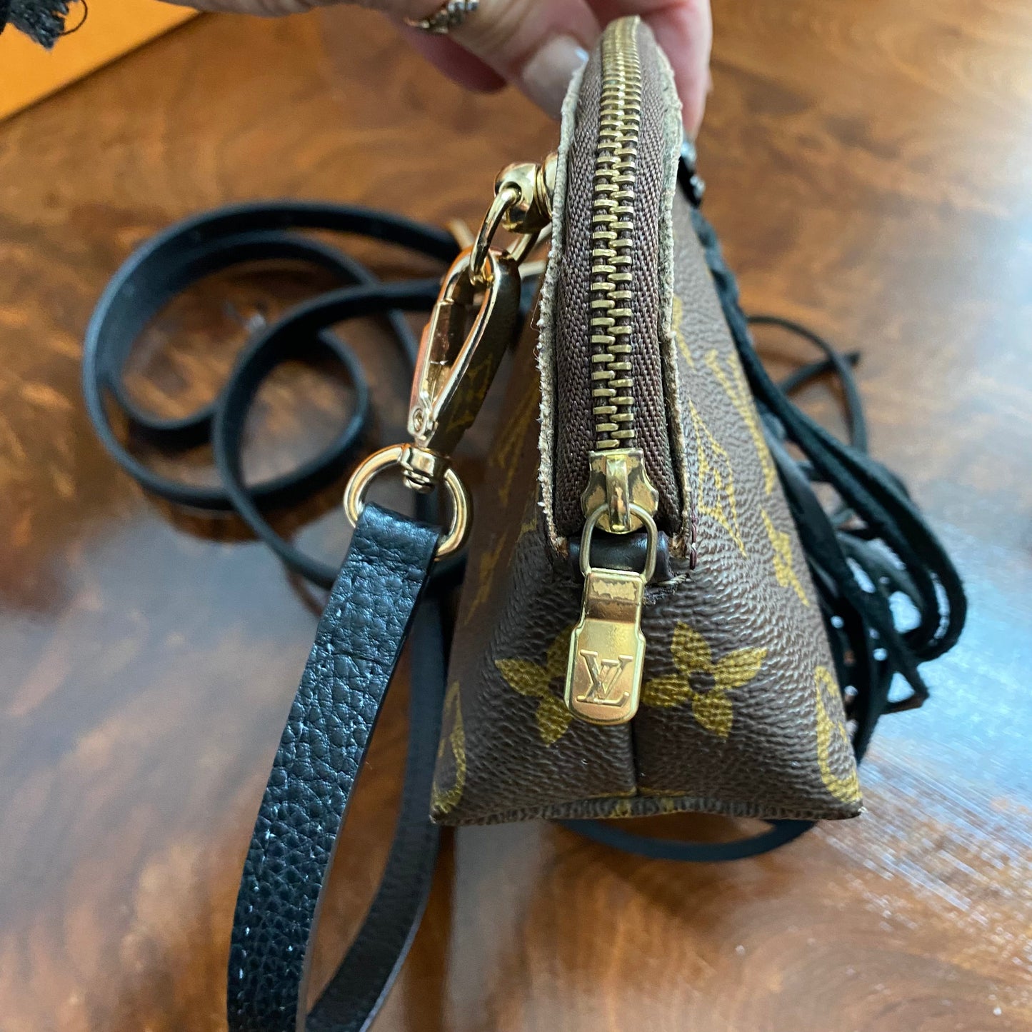 The Junco Crossbody Bag -Orvis bags Monogram with black fringe