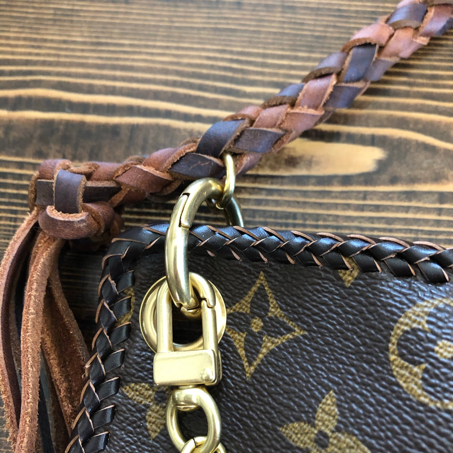 The Peacock -Orvis bags Monogram Hobo Crossbody - Gold Hardware