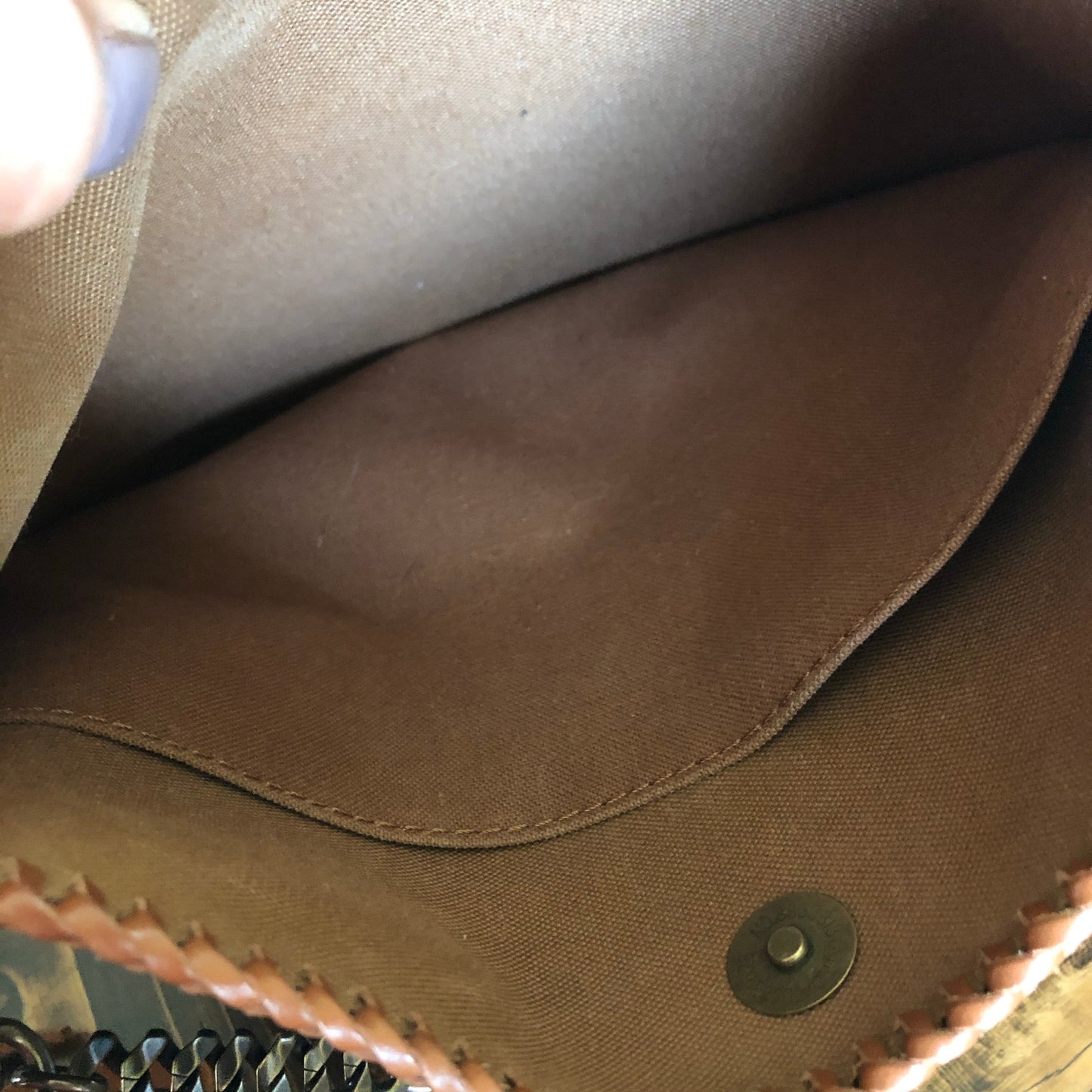 The Peacock -Orvis bags Monogram Hobo Crossbody in Caramel - Antique Brass Hardware