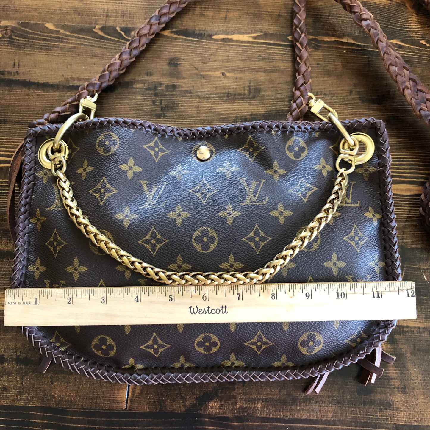 The Peacock -Orvis bags Monogram Hobo Crossbody - Brass Hardware