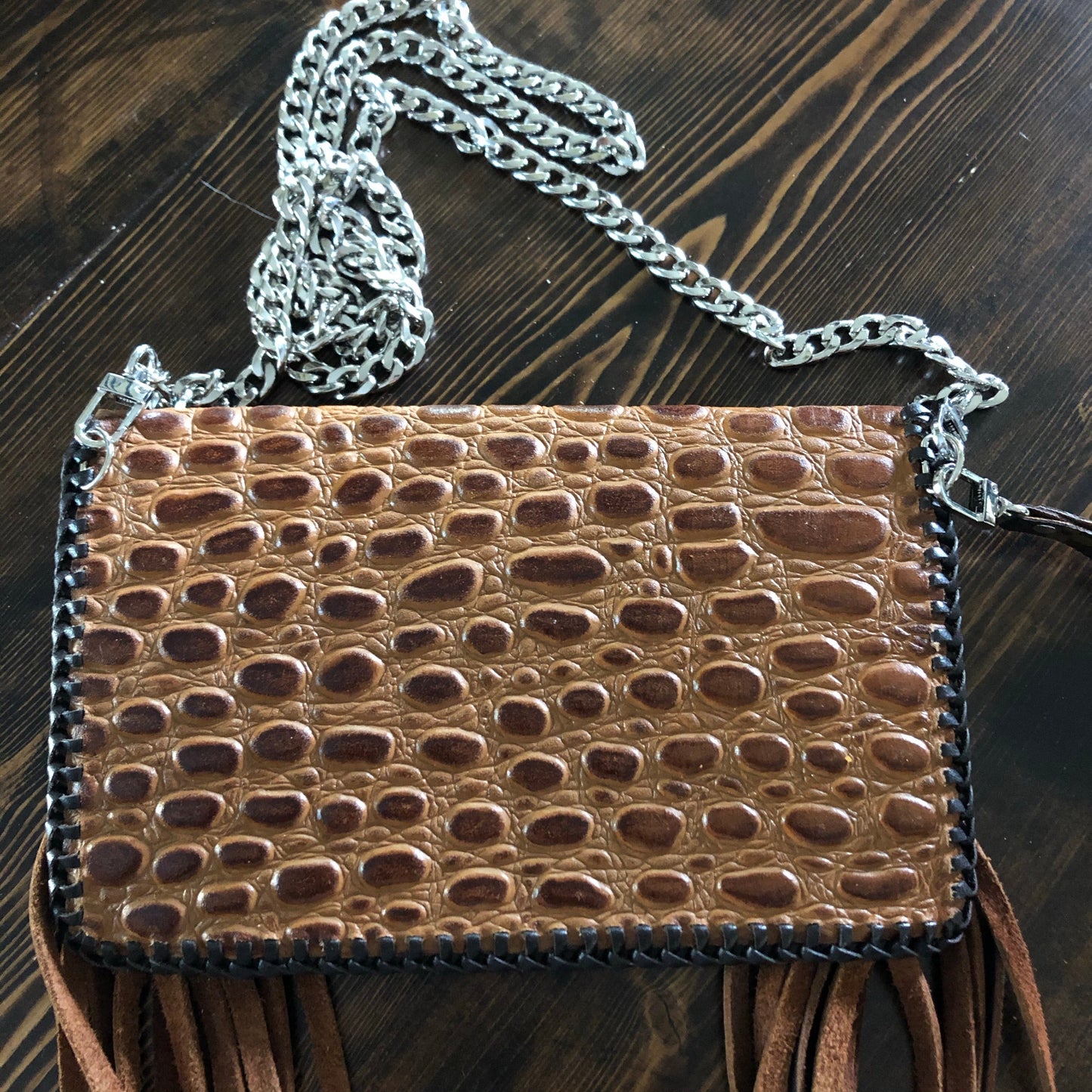 The Fringed Wren - CognacOrvis bags Wristlet/Crossbody/Clutch Bag