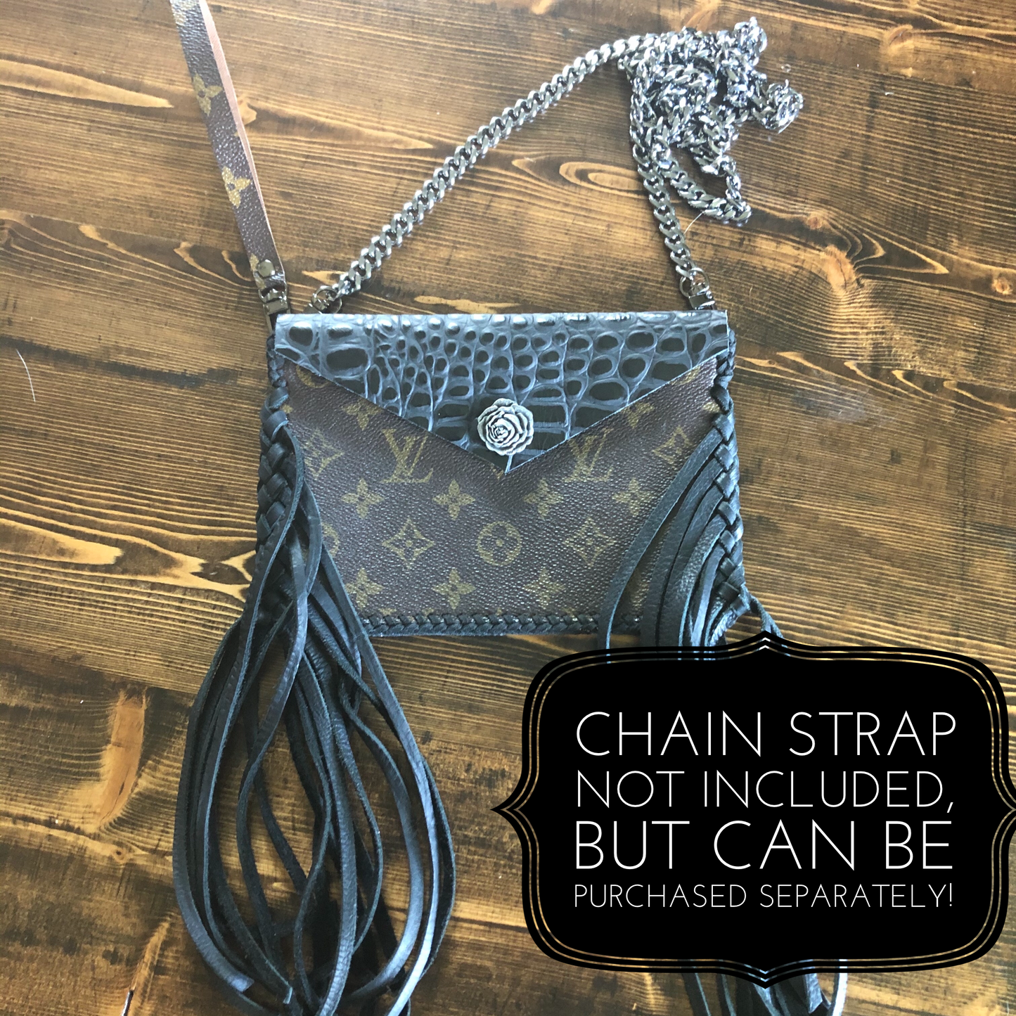 The Fringed Wren - BlackOrvis bags Wristlet/Crossbody/Clutch Bag in Monogram