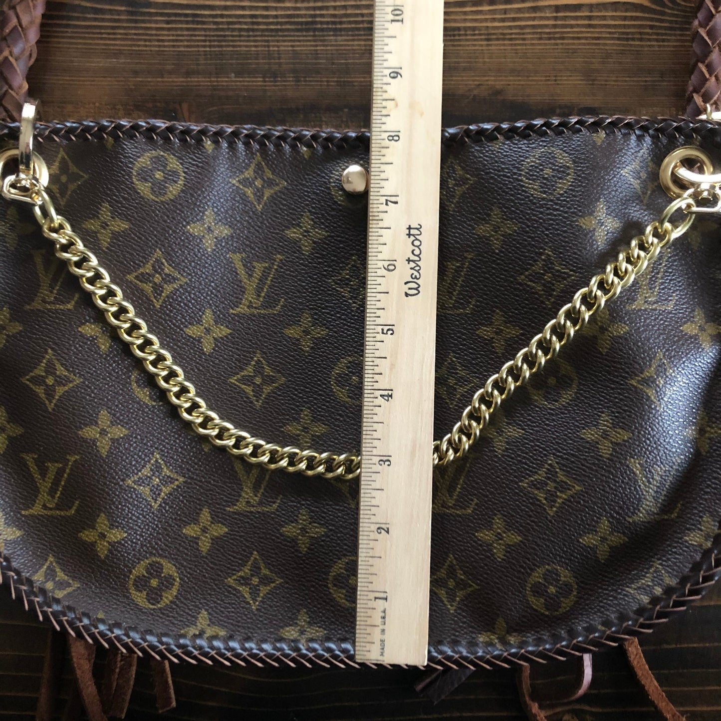 The Peacock -Orvis bags Monogram Hobo Crossbody - Gold Hardware