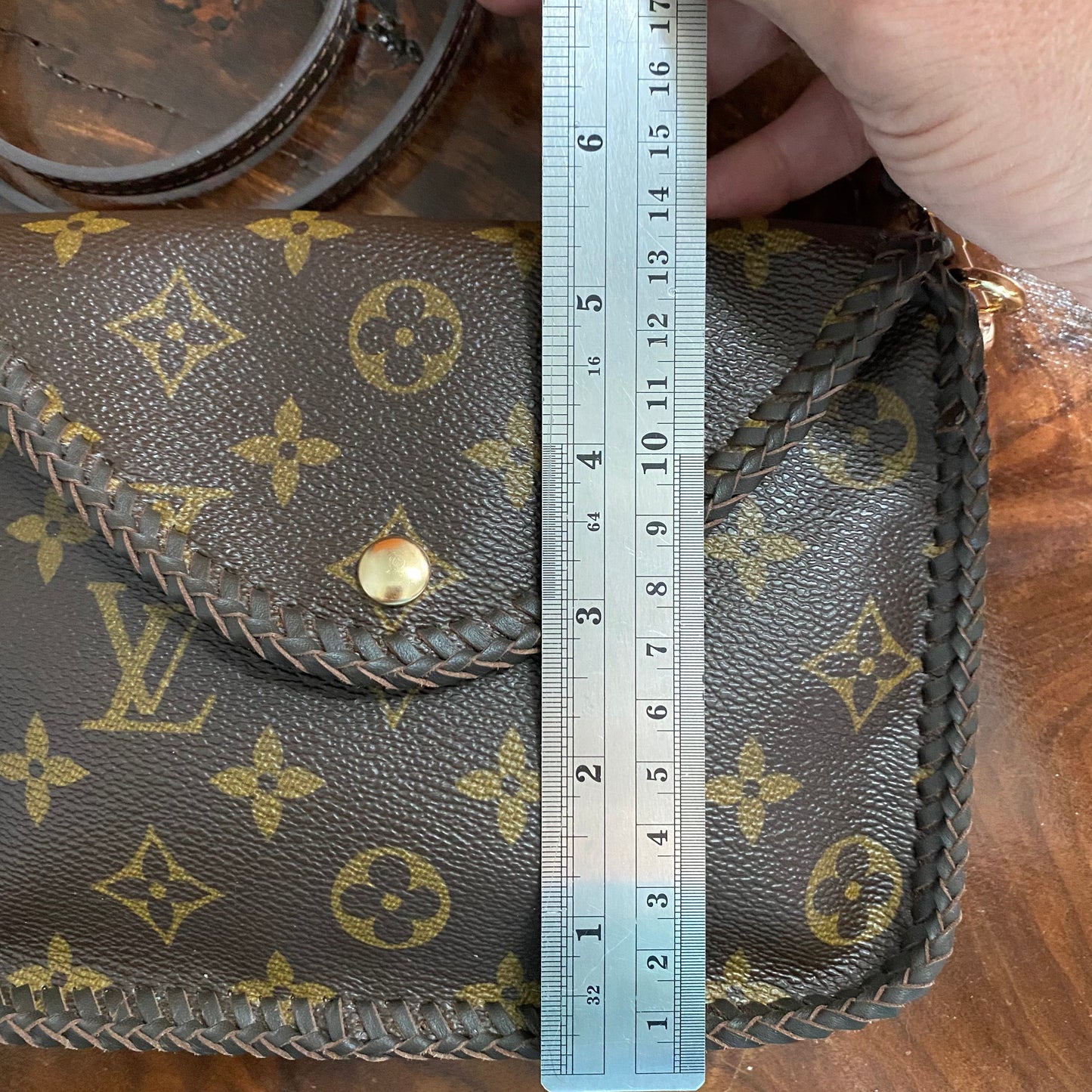 The Falcon with Sides - Monogram Crossbody in Chocolate