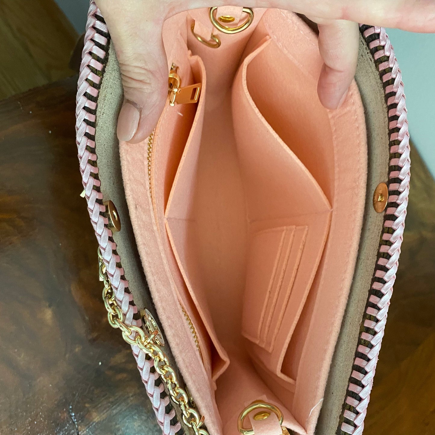 The Swan Crossbody Bag -Orvis bags Monogram in Blush Pink