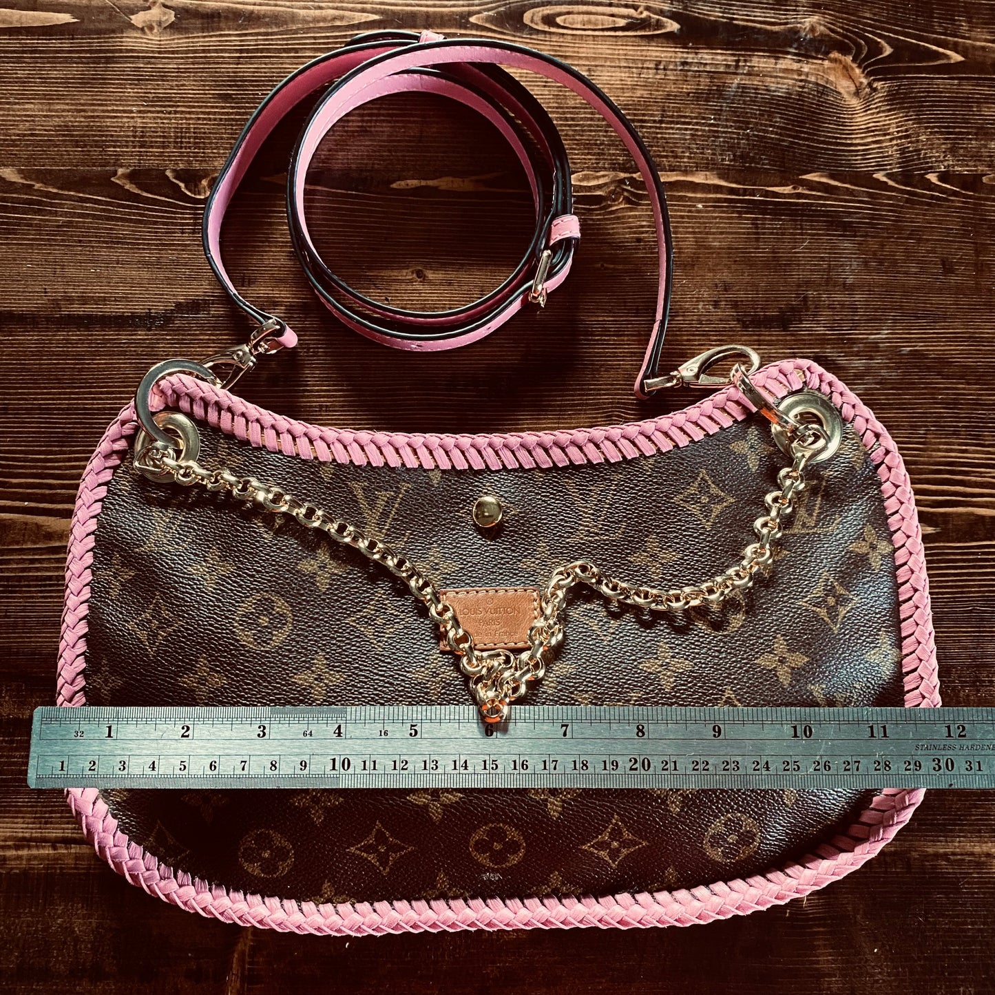 The Peacock -Orvis bags Monogram Hobo in Pink Crossbody