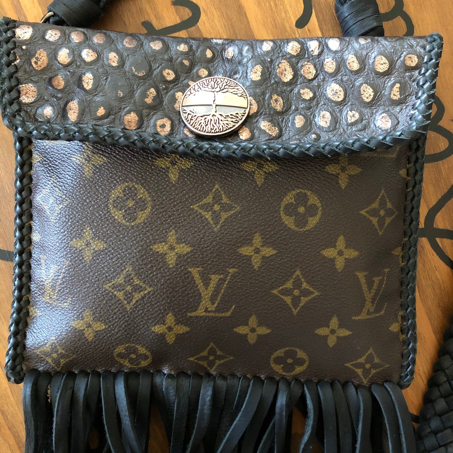 The Fringed Falcon - Black/Copper LeatherOrvis bags Crossbody