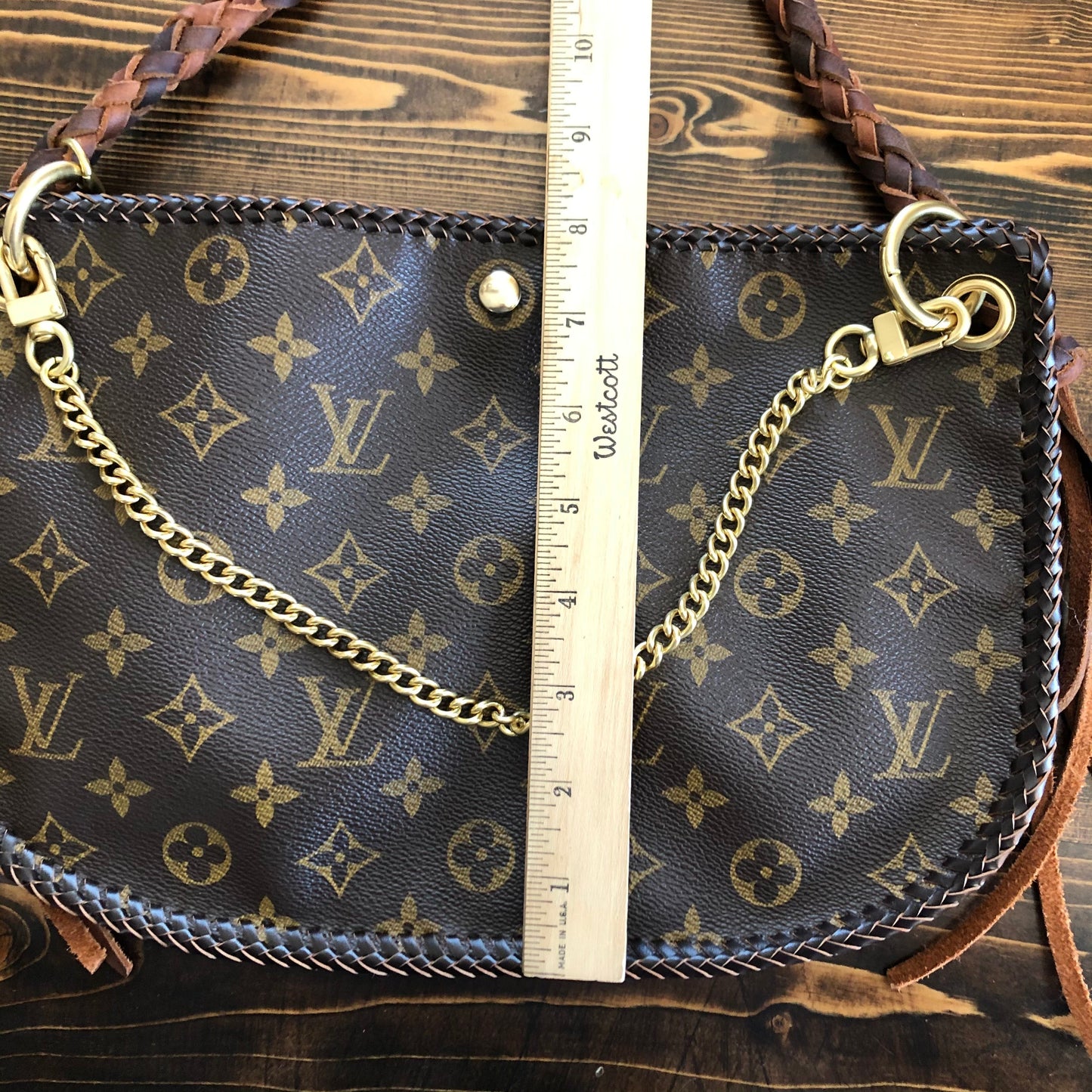The Peacock -Orvis bags Monogram Hobo Crossbody - Gold Hardware