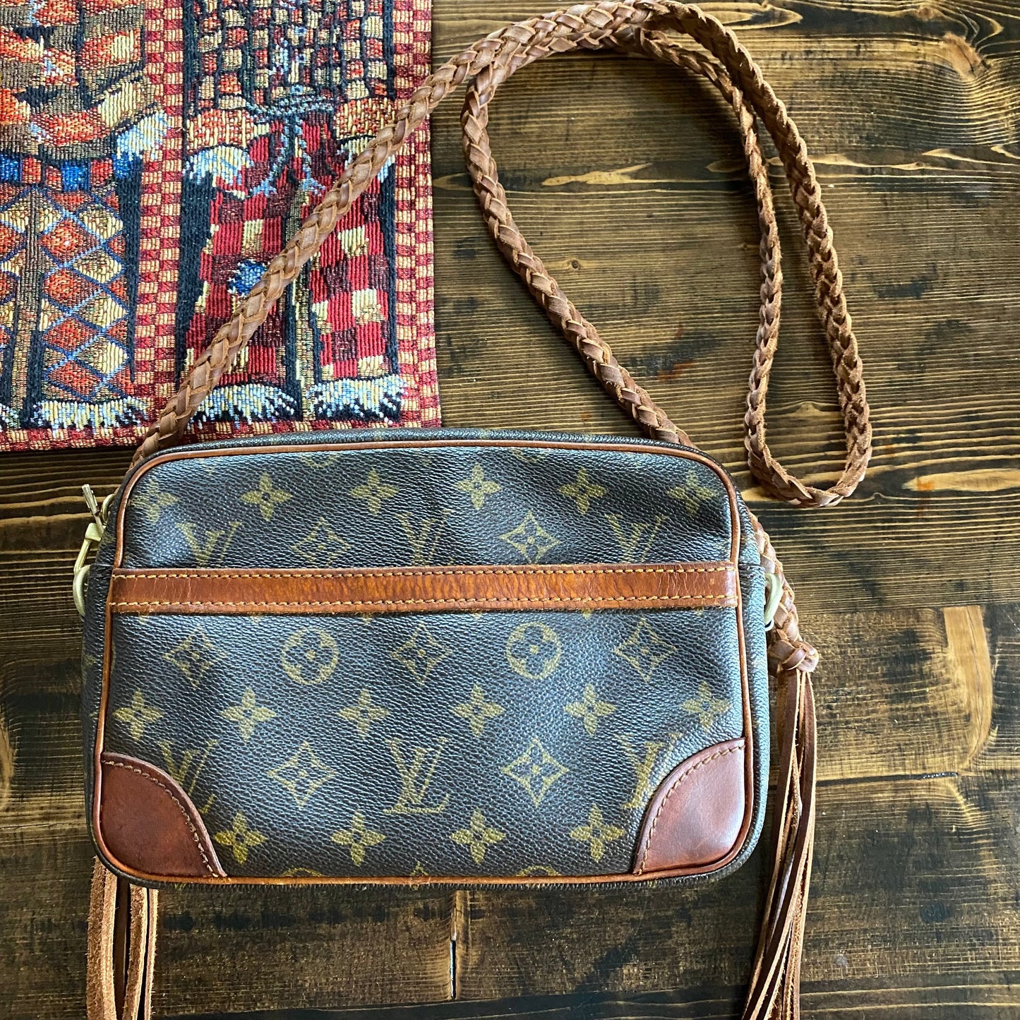 The Sparrow Crossbody Bag in Tan Monogram
