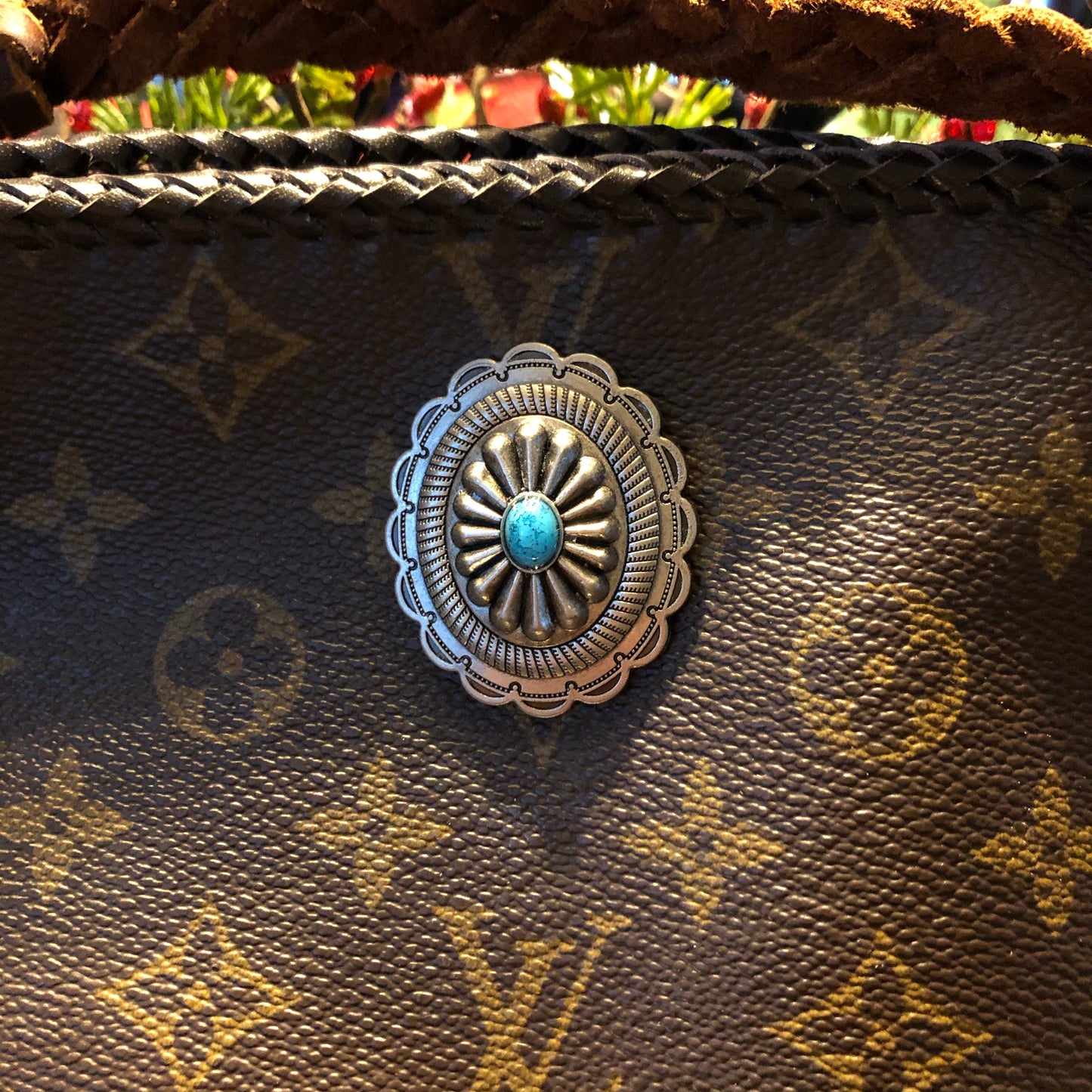 The Swan -Orvis bags Monogram Turquoise Crossbody