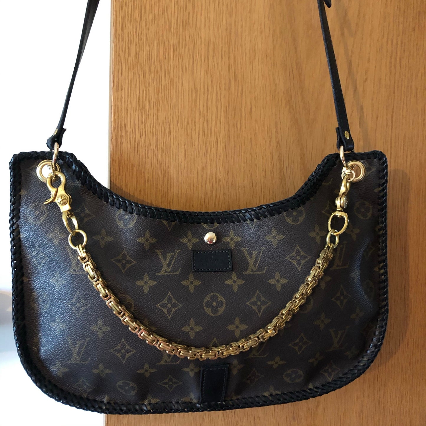 The Peacock -Orvis bags Monogram Black Hobo Crossbody