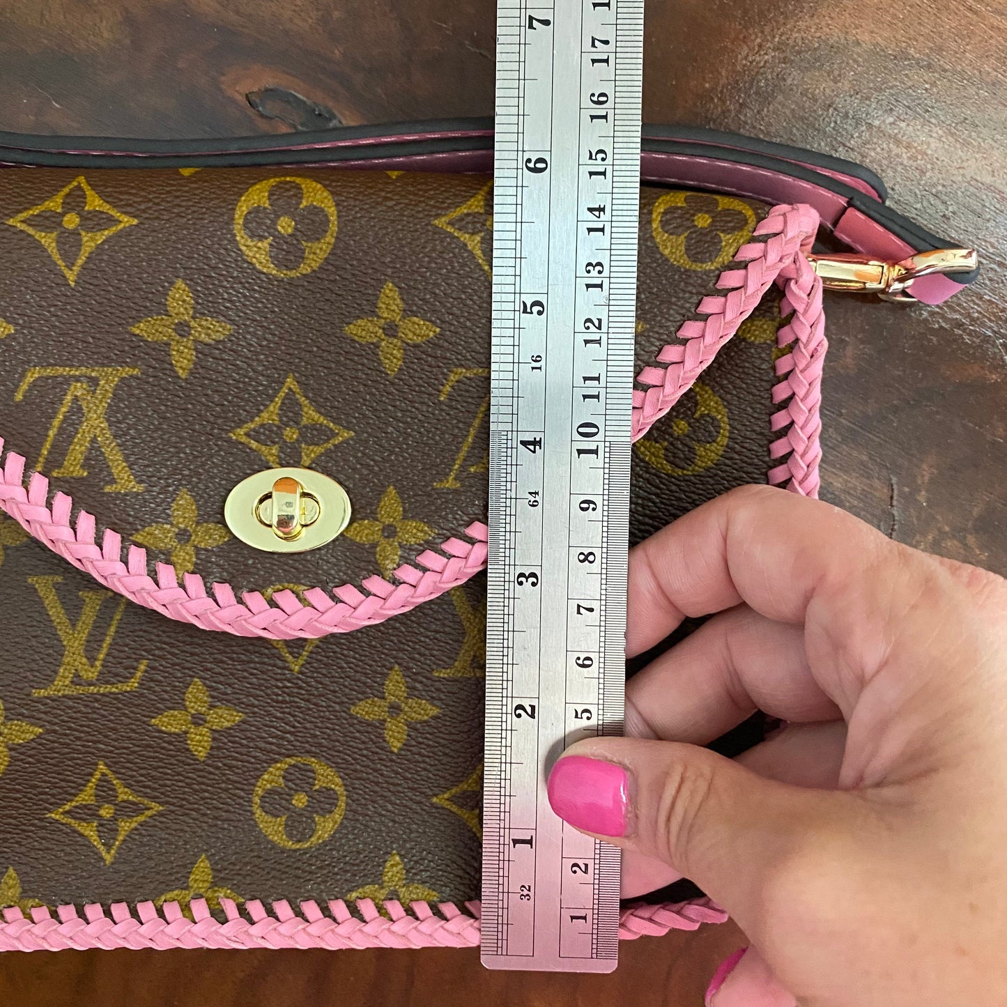 The Falcon with Sides - Monogram Crossbody in Pink