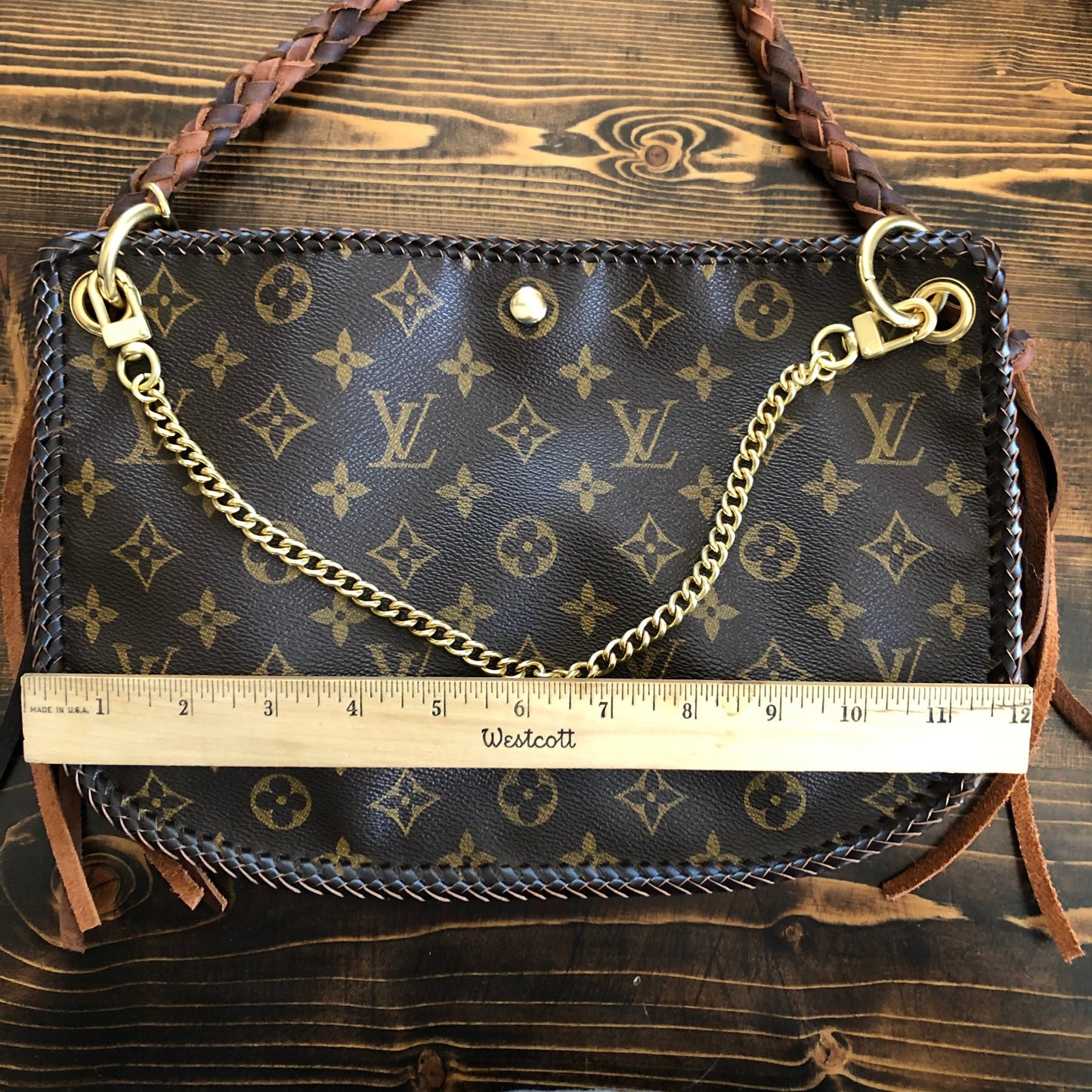 The Peacock -Orvis bags Monogram Hobo Crossbody - Gold Hardware