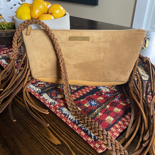 The Junco -Orvis bags Suede GG in Tan Crossbody