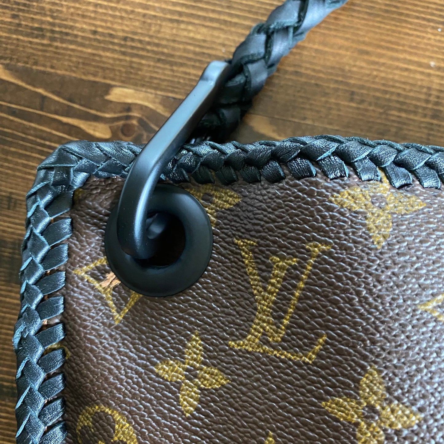 The XL Peacock - Black Monogram Hobo Crossbody - Black Hardware