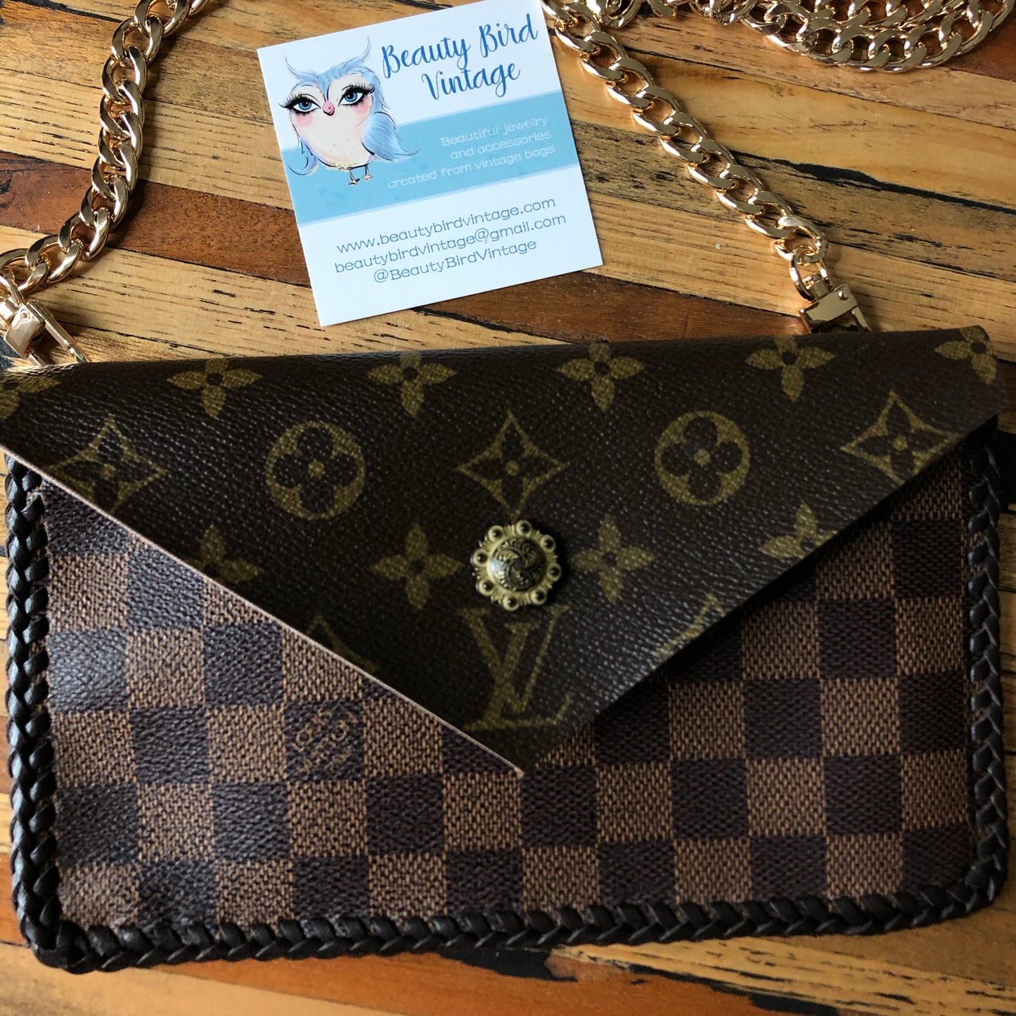 The Wren - Damier/Monogram MixOrvis bags Wristlet/Crossbody/Clutch