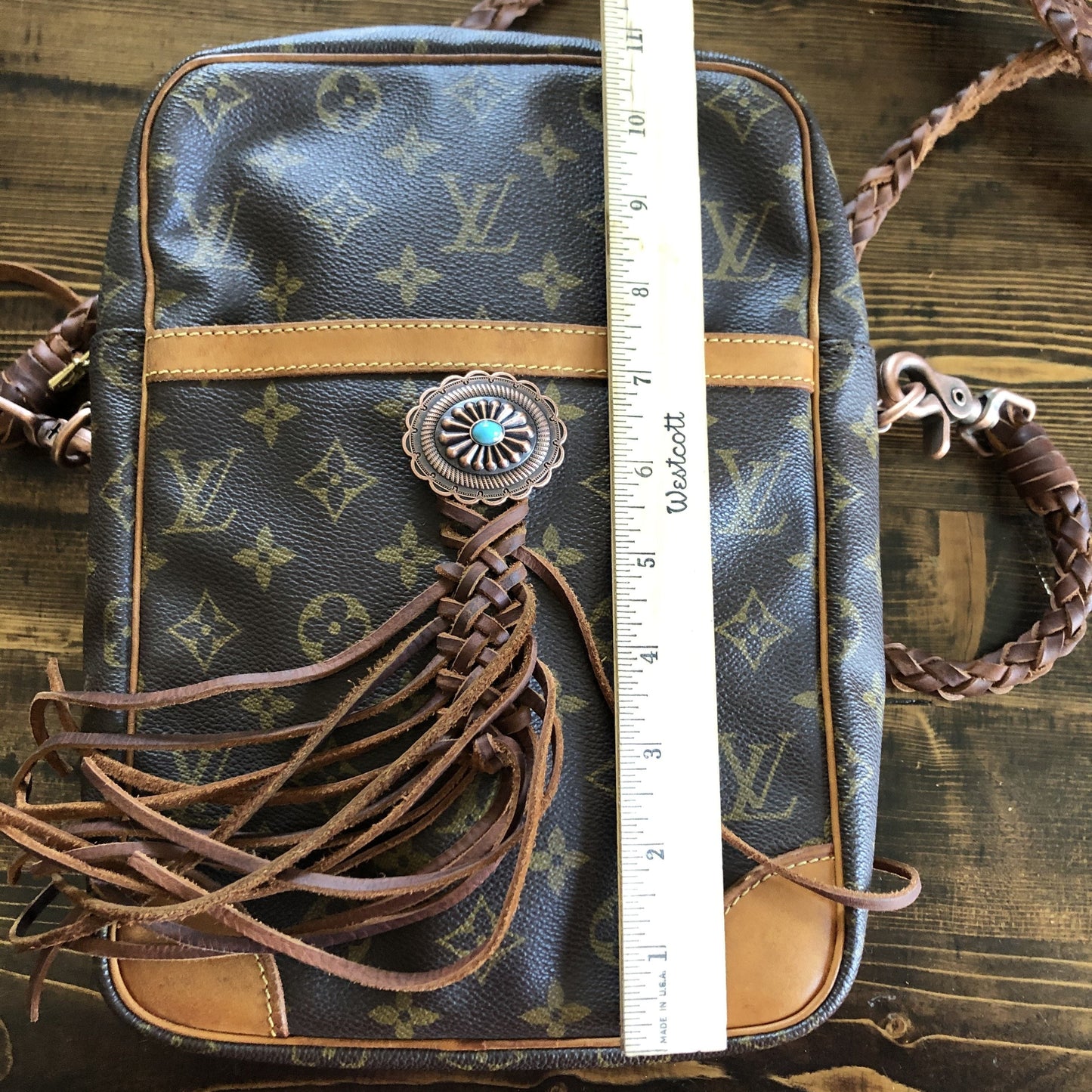 The Macaw - Monogram Crossbody Bag with Antique Copper