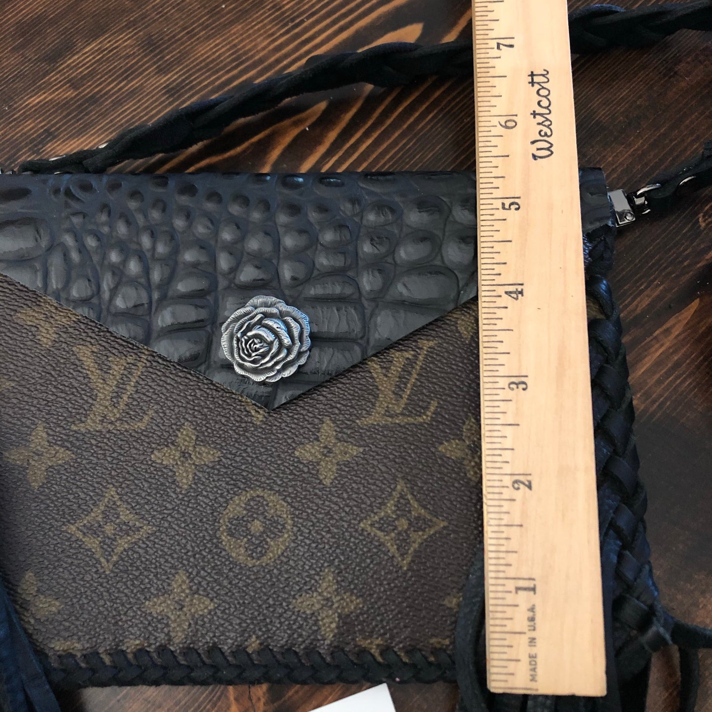 The Fringed Wren - BlackOrvis bags Wristlet/Crossbody/Clutch Bag in Monogram