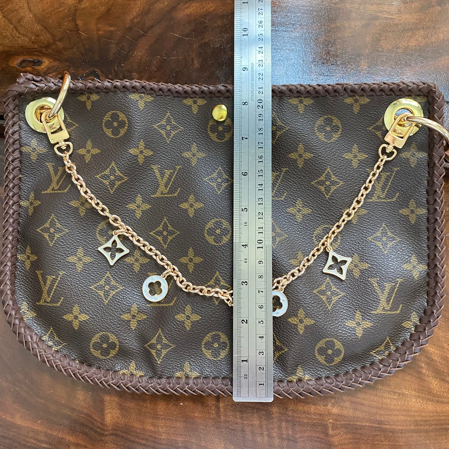 The Peacock -Orvis bags Monogram Hobo Crossbody in Brown - Gold Hardware