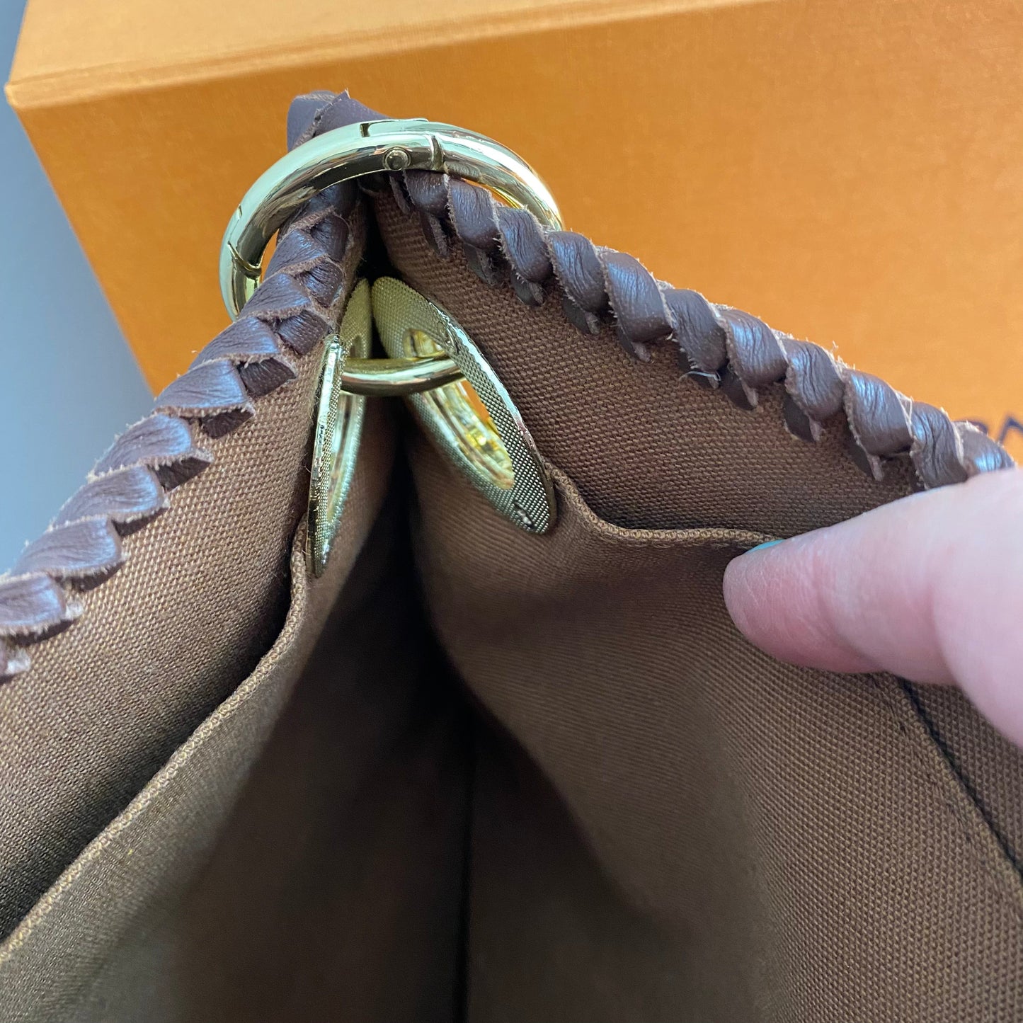 The Peacock -Orvis bags Monogram Hobo Crossbody in Brown - Gold Hardware