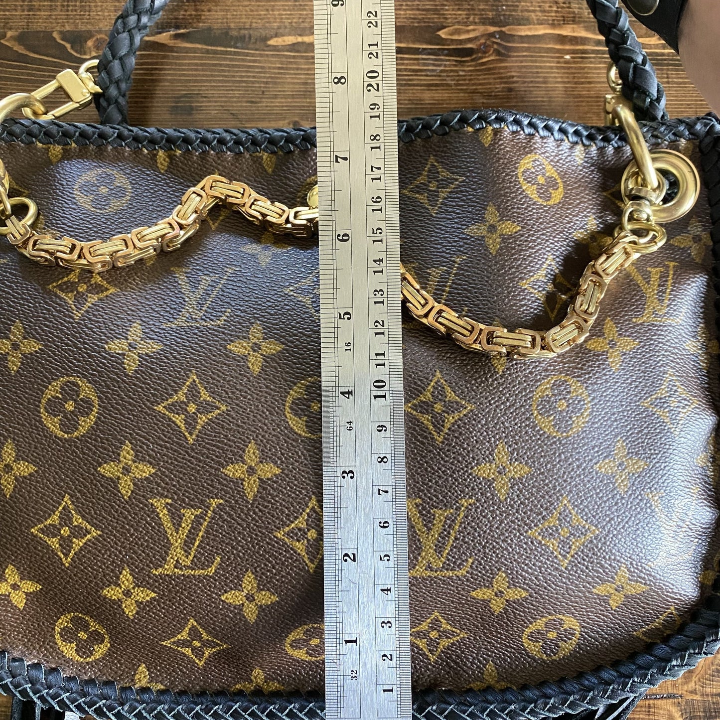 The Peacock -Orvis bags Monogram Hobo Crossbody in Black - Brass Hardware
