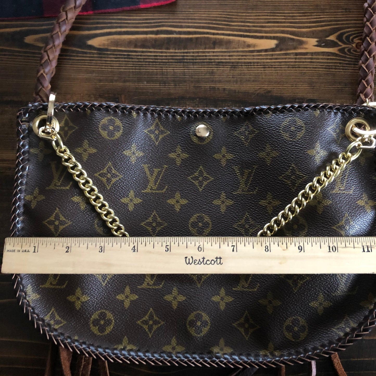 The Peacock -Orvis bags Monogram Hobo Crossbody - Gold Hardware