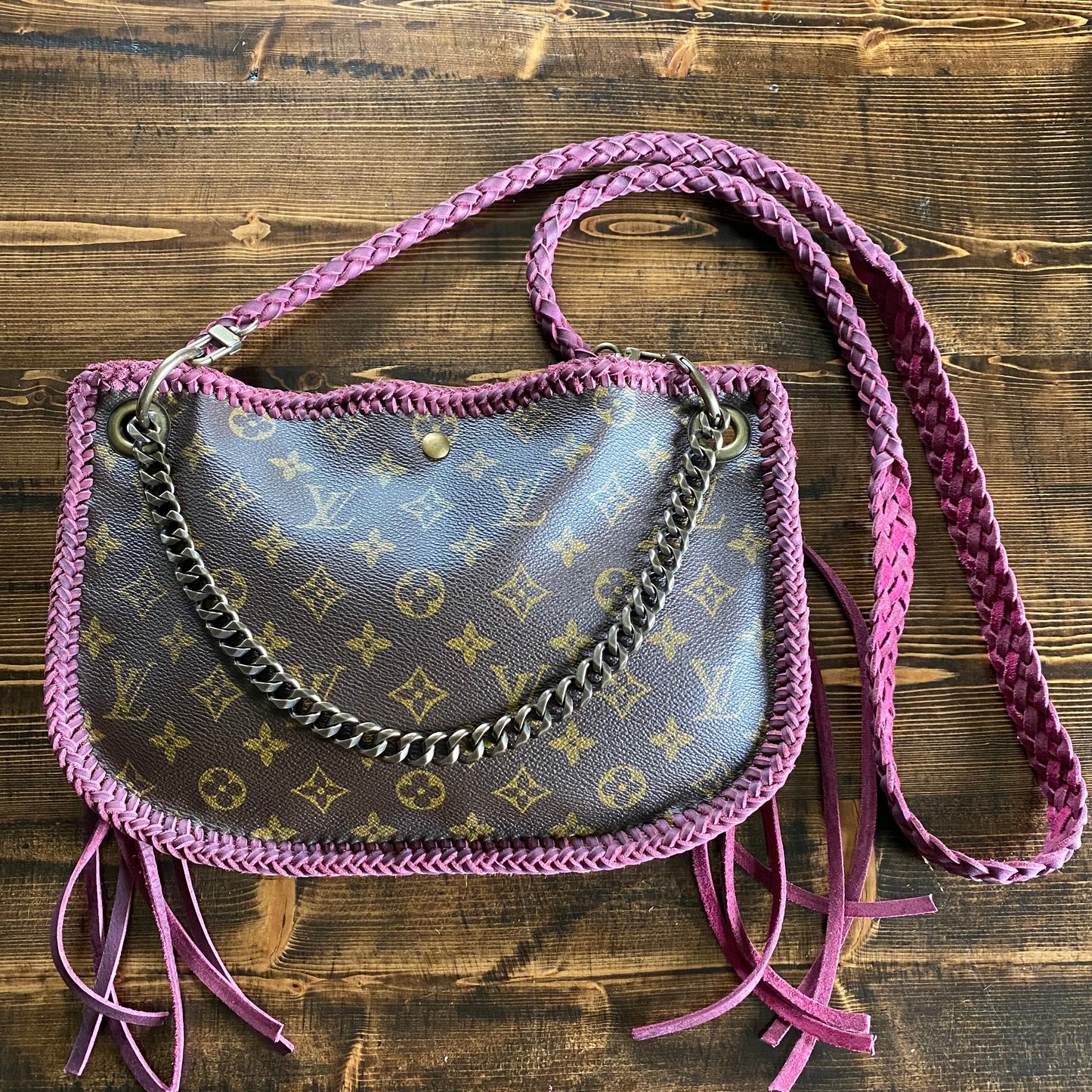 The Peacock -Orvis bags Monogram Hobo Crossbody in Violet