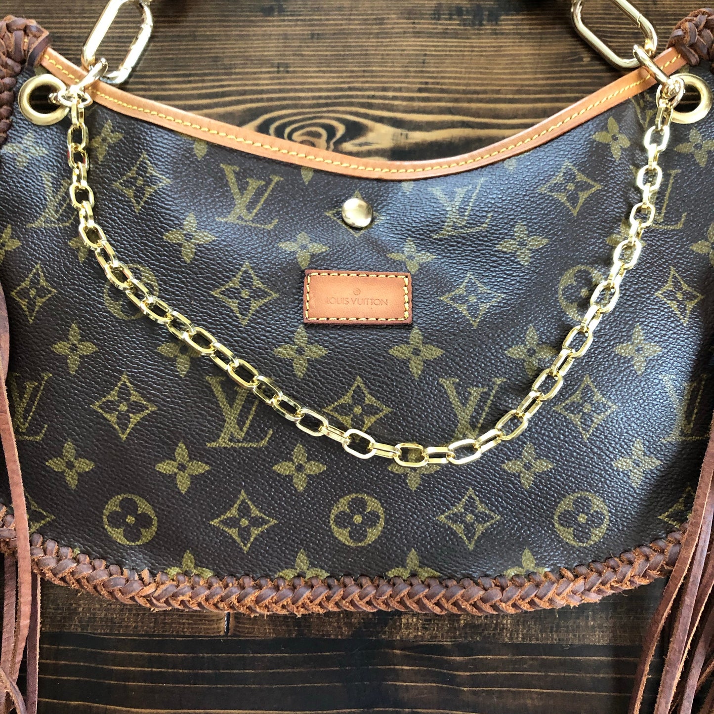 The Peacock -Orvis bags Monogram Hobo Crossbody/Tote with Fringe