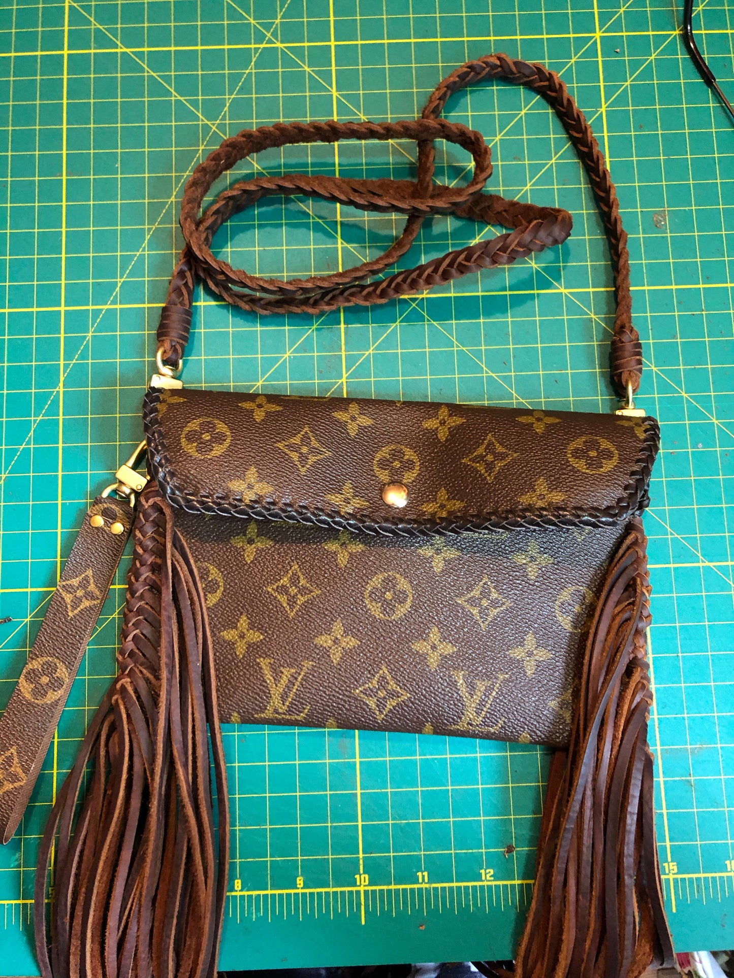 Final payment for Special Order Wren - Full Monogram FringedOrvis bags Wristlet/Crossbody/Clutch