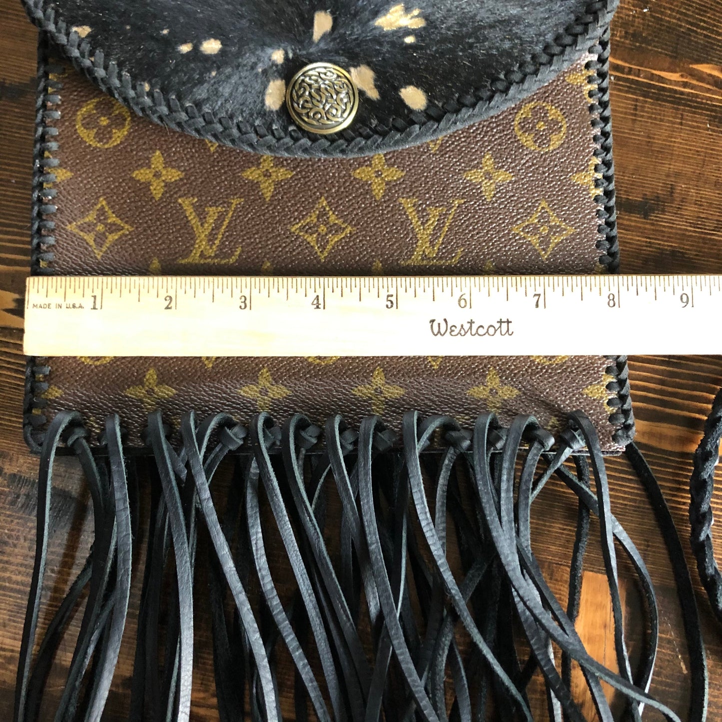 The Fringed Falcon - Black/Gold Hair-on-HideOrvis bags Wristlet/Crossbody/Clutch