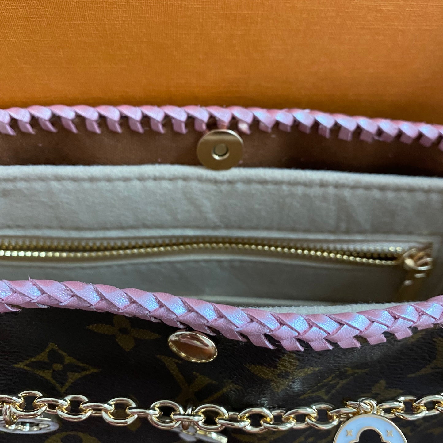 The Swan Crossbody -Orvis bags Monogram in Blush Pink