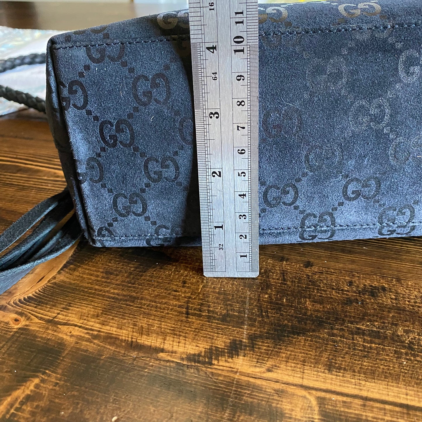 The Peacock -Orvis bags Suede GG Hobo in Black Crossbody
