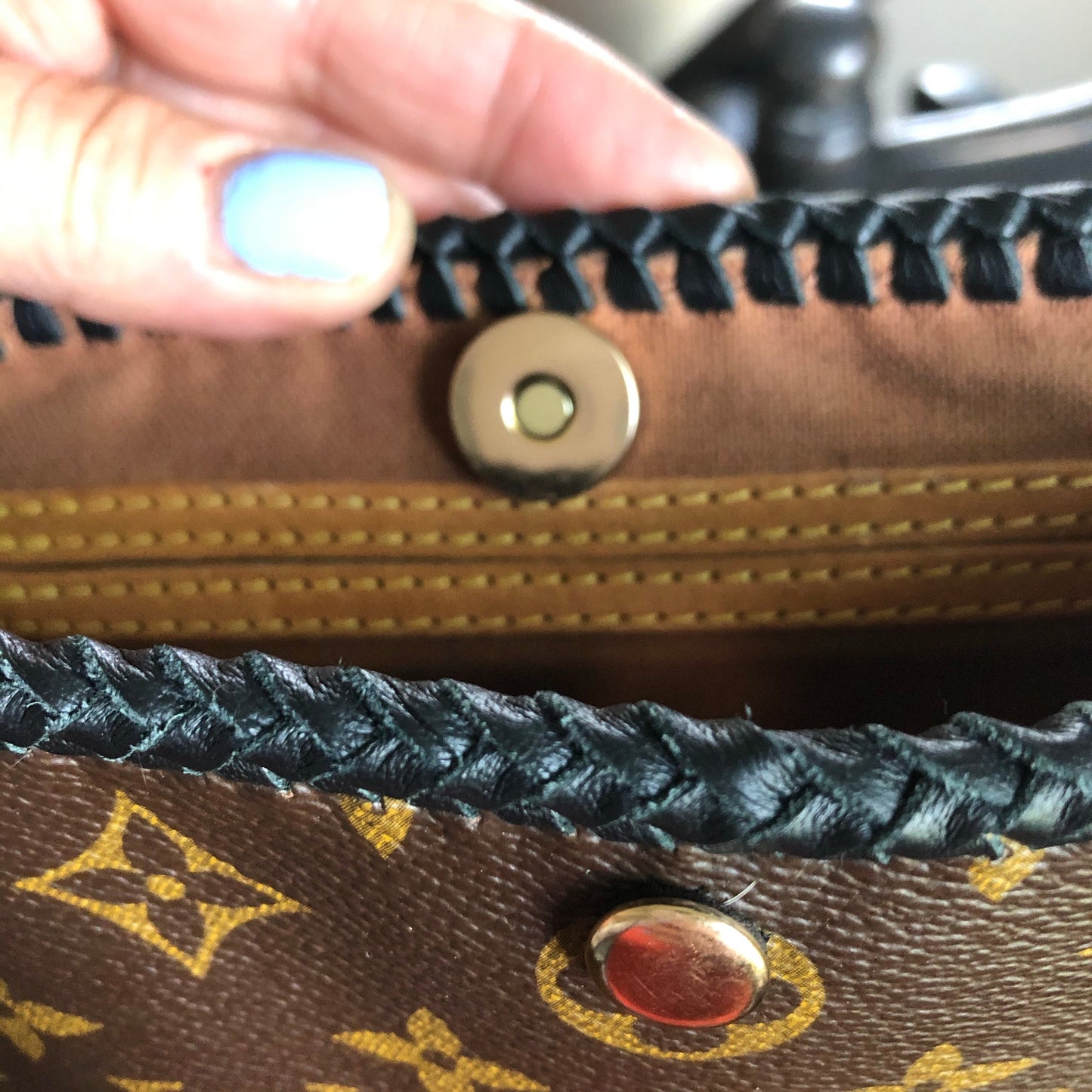 The Peacock -Orvis bags Monogram Hobo Crossbody in Black - Brass Hardware