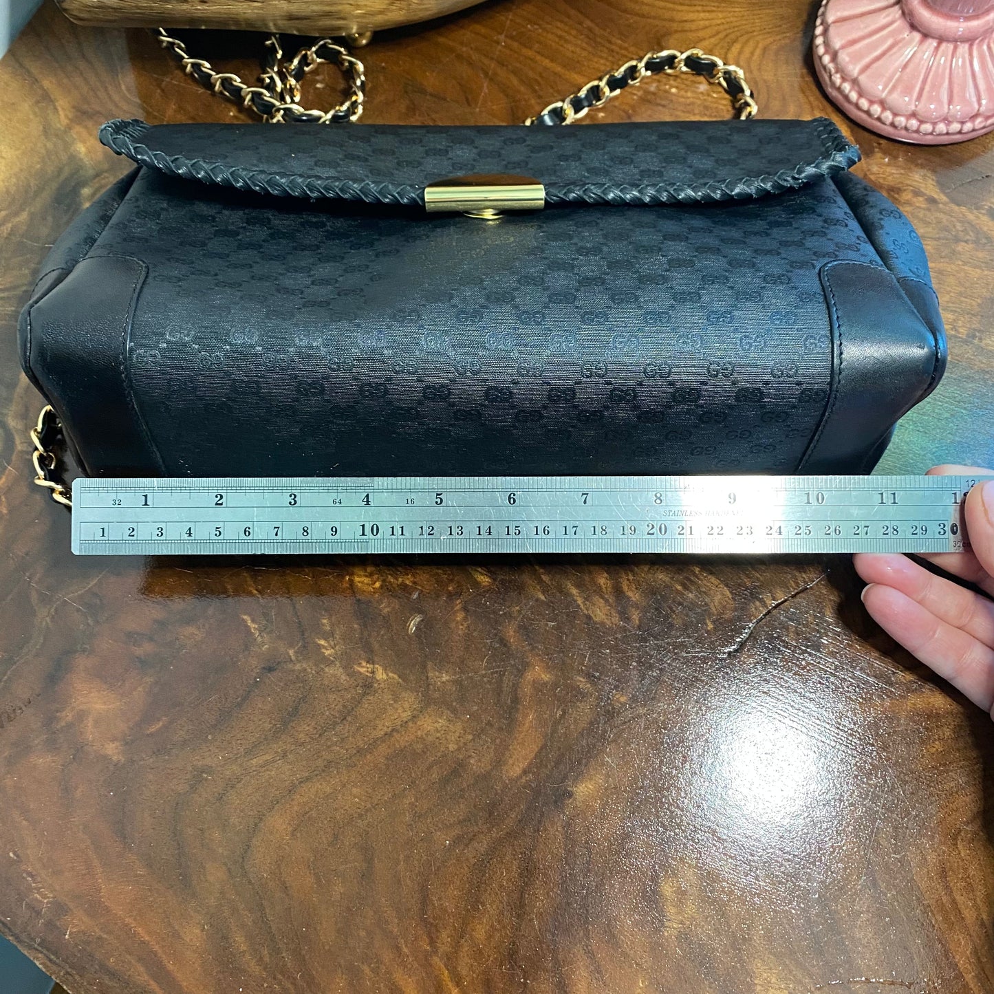 The Crane -Orvis bags Black Micro GG Shoulder/Crossbody Bag