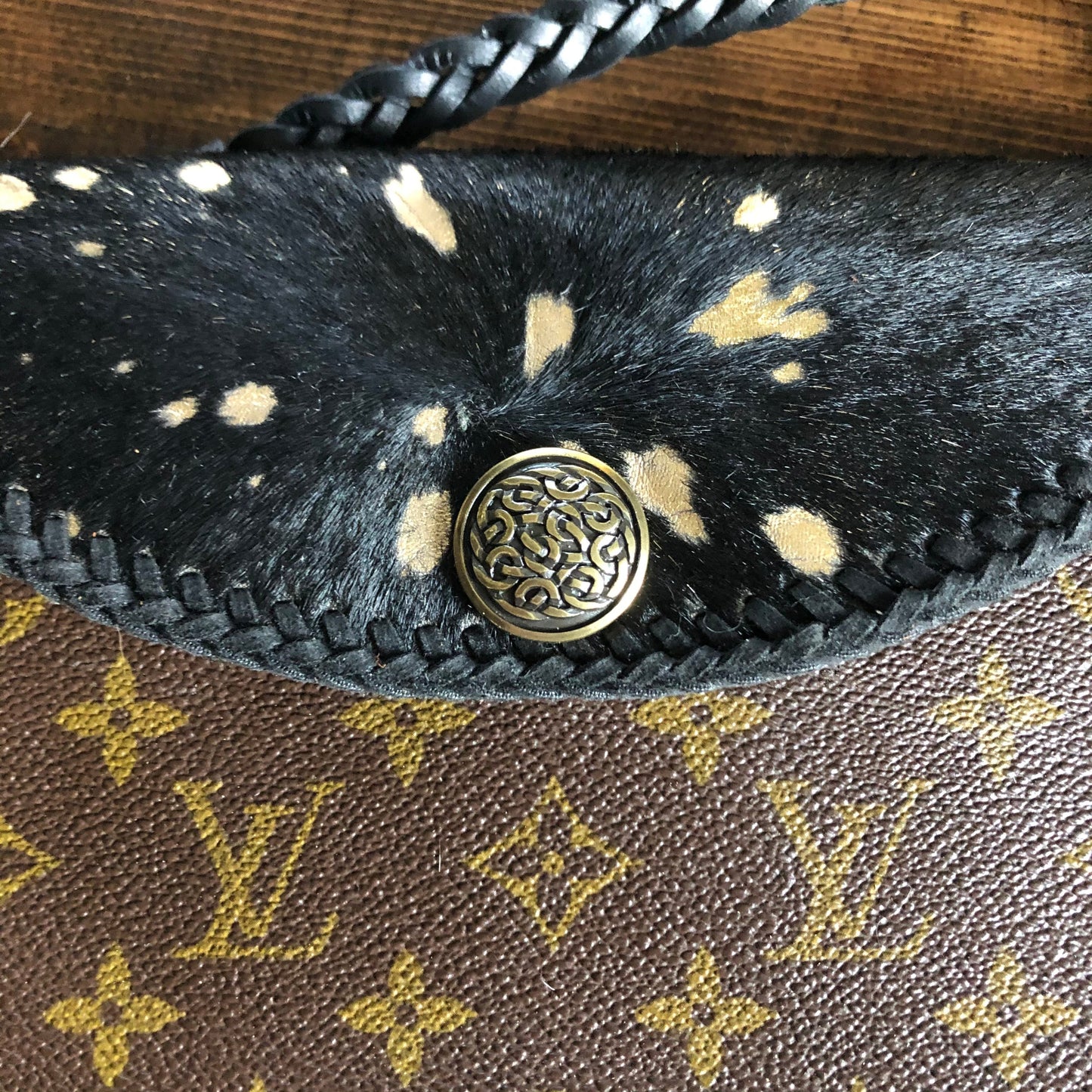 The Fringed Falcon - Black/Gold Hair-on-HideOrvis bags Wristlet/Crossbody/Clutch