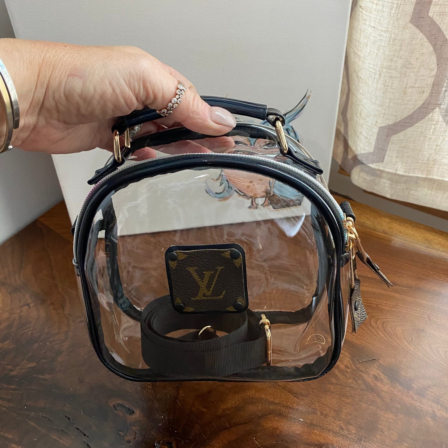 Take Me Out to the Ball Game - Black / Clear Crossbody Stadium Bag