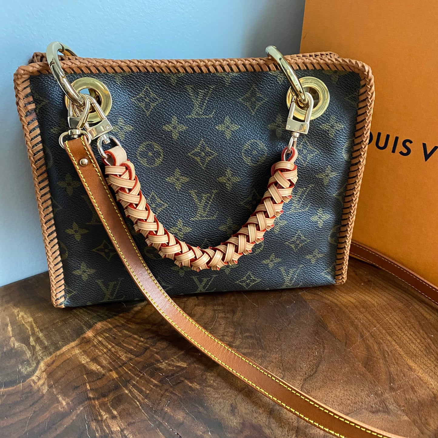 The Swan -Orvis bags Monogram in Dark Vachetta Crossbody - 2 Straps!