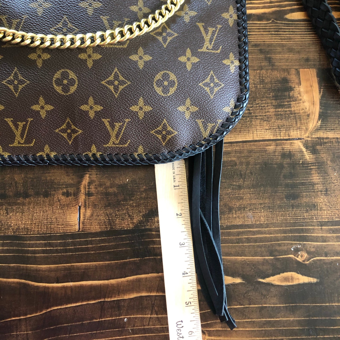 The Peacock -Orvis bags Monogram Hobo Crossbody in Black - Gold Hardware