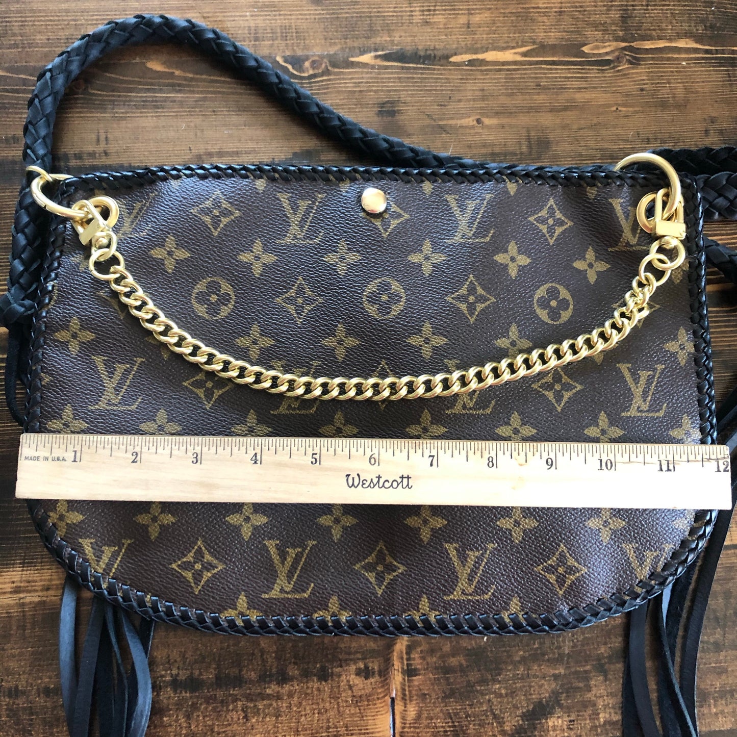 The Peacock -Orvis bags Monogram Hobo Crossbody in Black - Gold Hardware