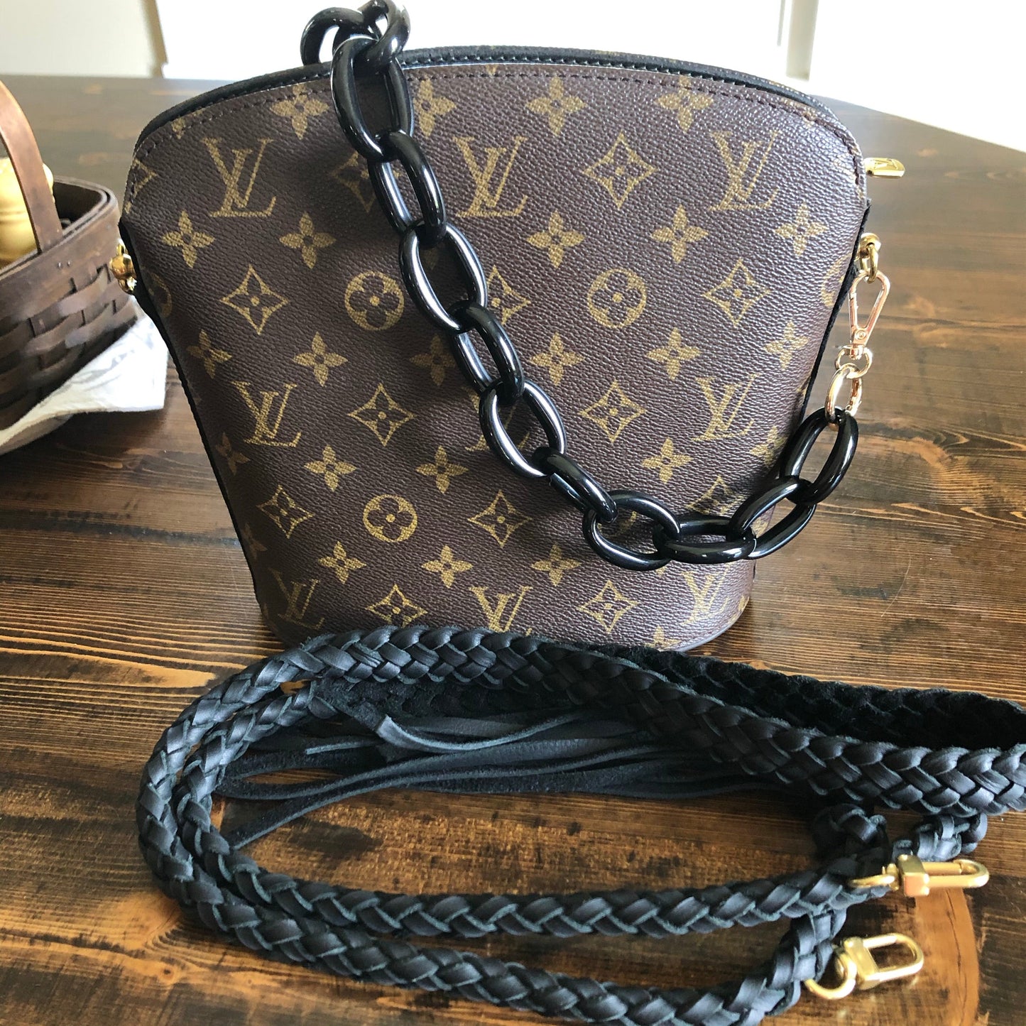 The Finch -Orvis bags Monogram Black Crossbody with Two Straps!