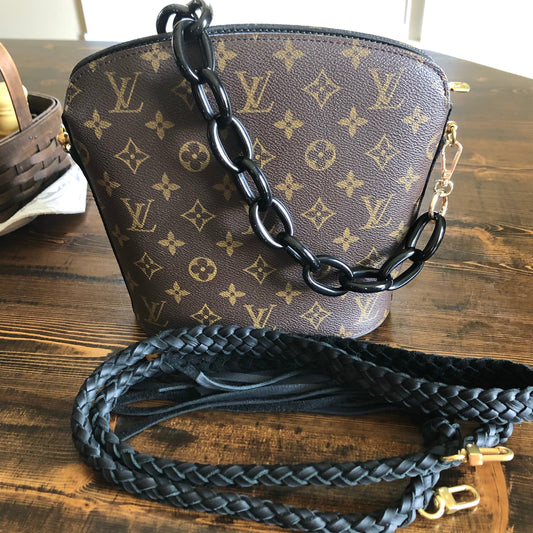 The Finch -Orvis bags Monogram Black Crossbody with Two Straps!