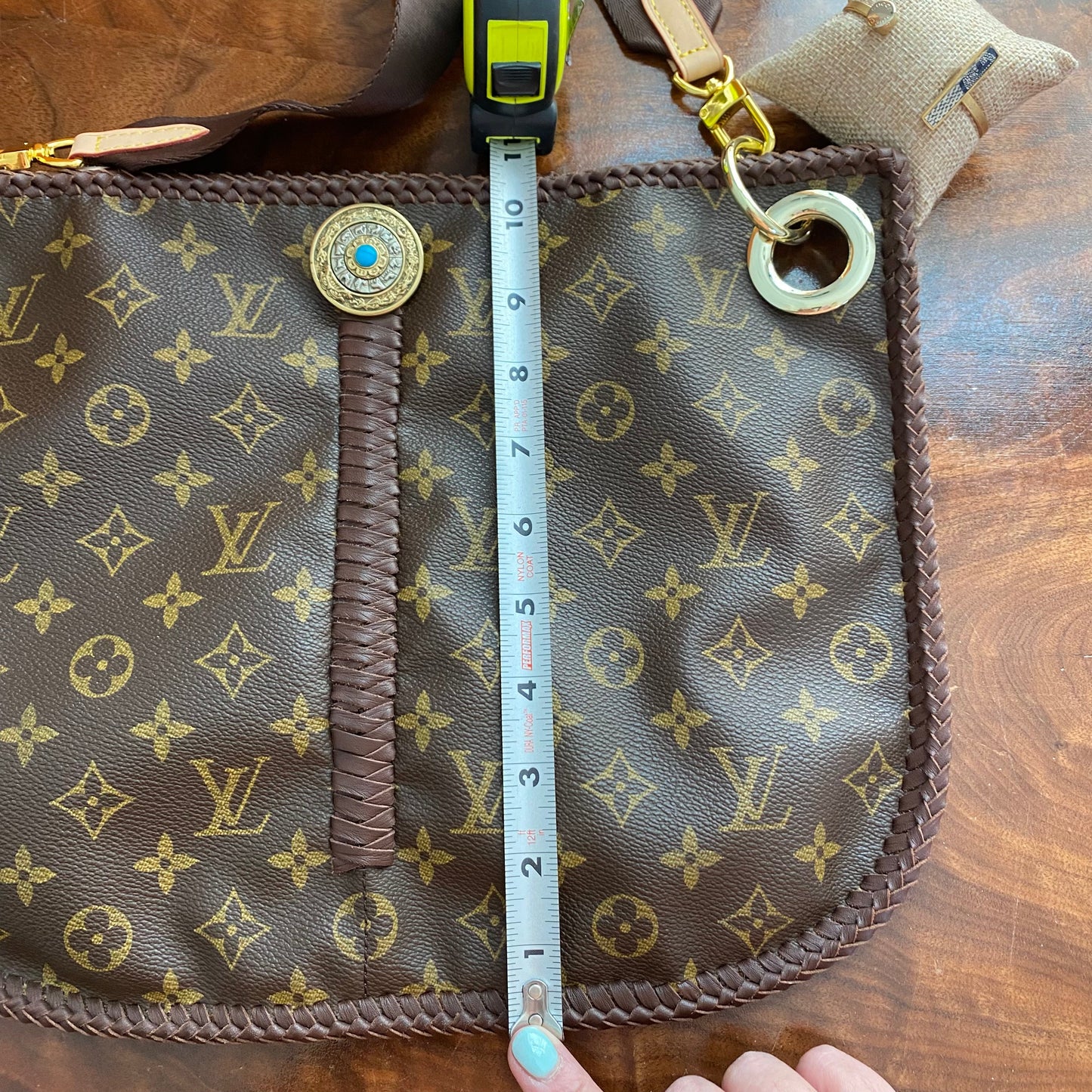 The Peacock -Orvis bags Monogram Hobo Crossbody in Brown - Gold Hardware