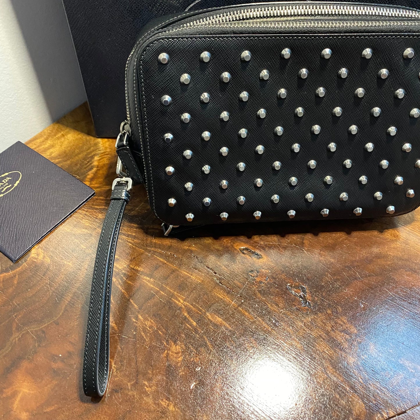 The Swan -Orvis bags Prada Organizer with Studs Crossbody/Wristlet